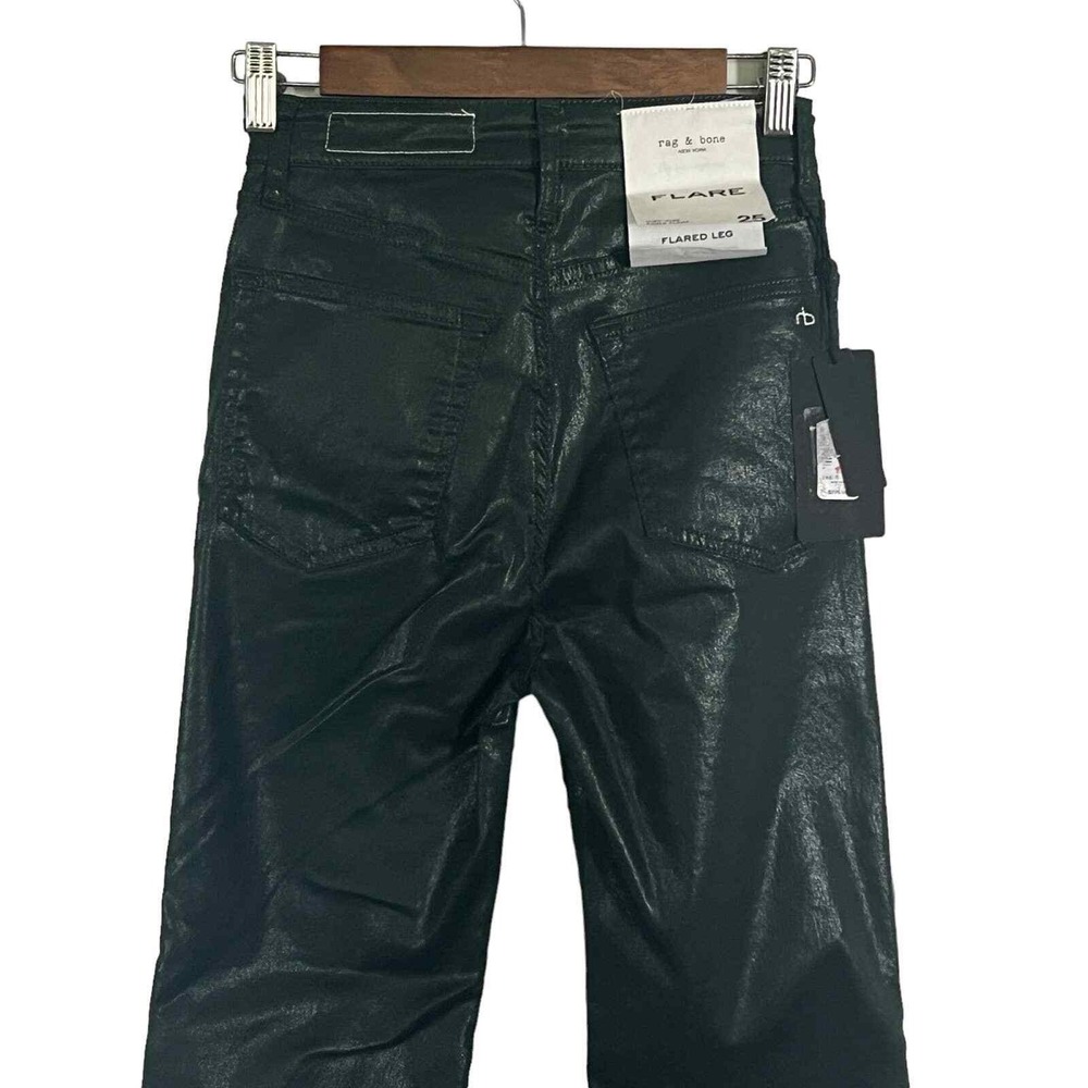 Rag Bone Casey High Rise Ankle Flare Faux Leather Pants Black Size 25 - Picture 10 of 16